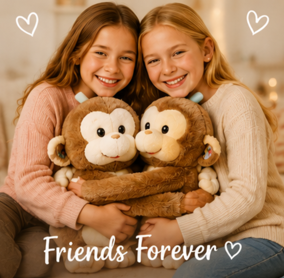 BFF Hugging Monkeys™ (20") – Best Friend Friendship Gift Set | Keep One, Give Your BFF One
